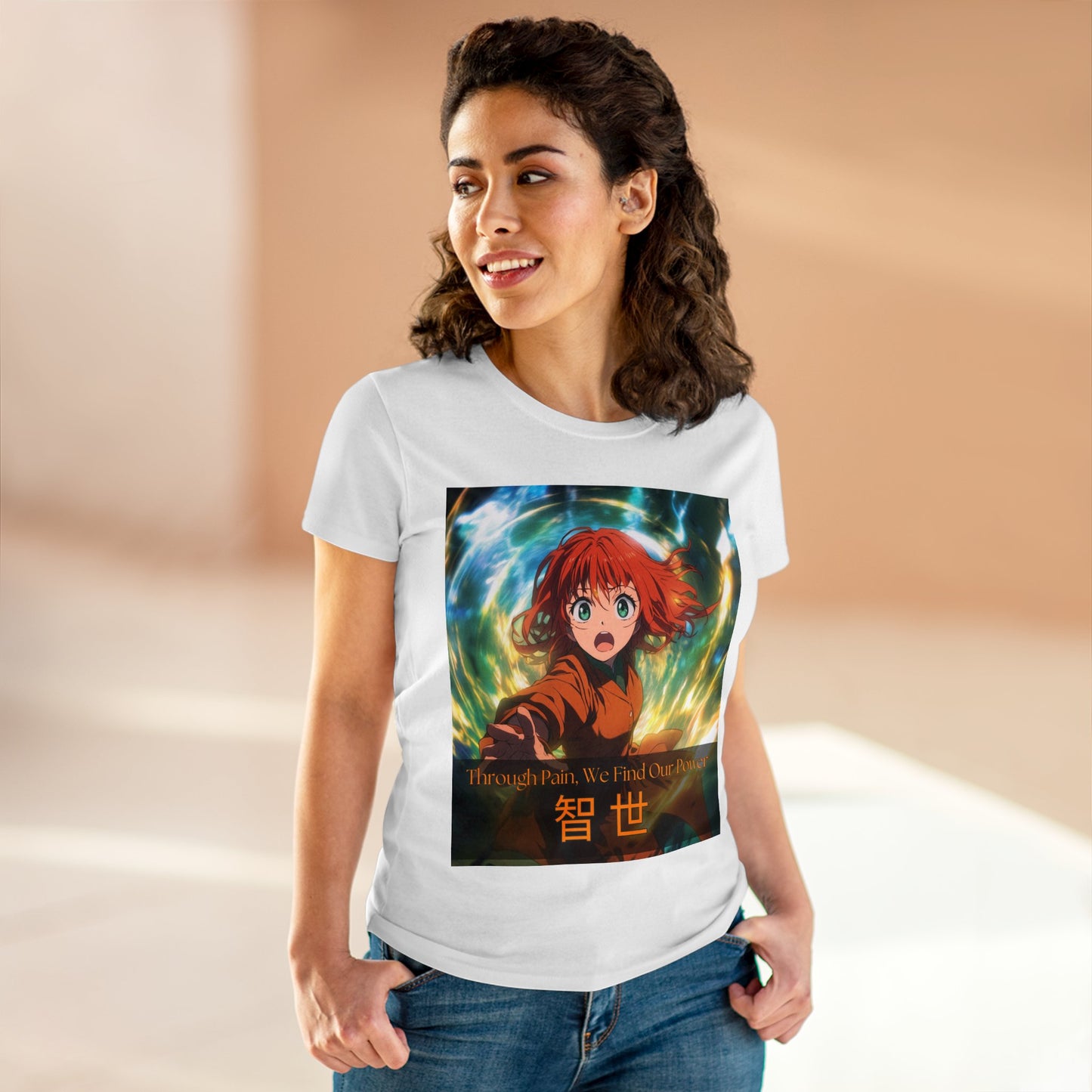 Through Pain, We Find Our Power 智 世- Anime Women's Tee