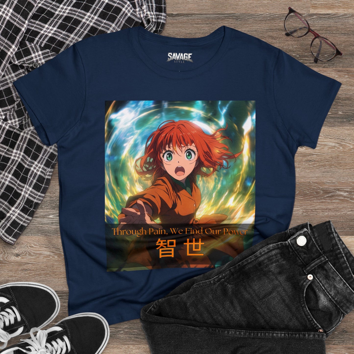 Through Pain, We Find Our Power 智 世- Anime Women's Tee