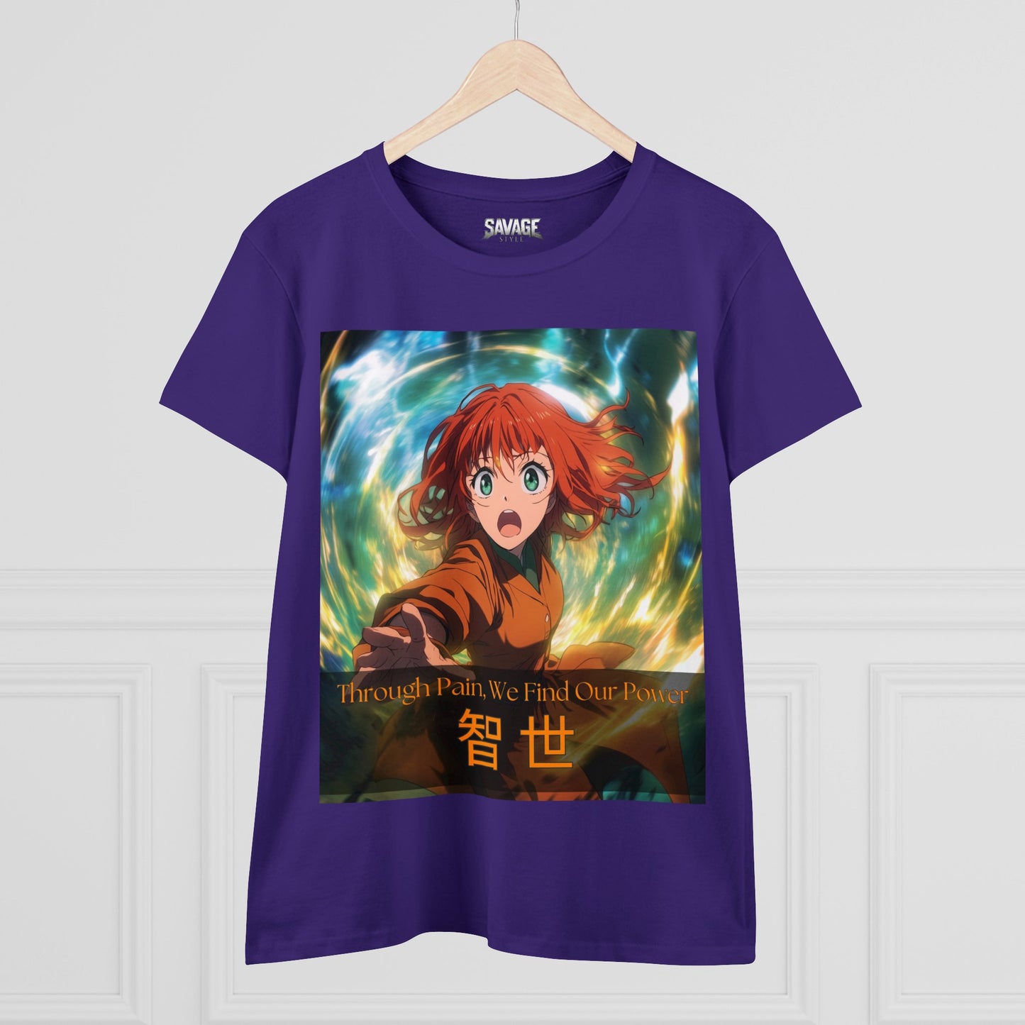 Through Pain, We Find Our Power 智 世- Anime Women's Tee
