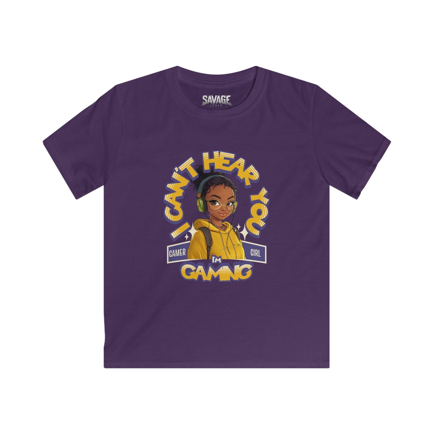 Gamer Girl Kids Softstyle Tee - "I Can't Hear You, I'm Gaming"