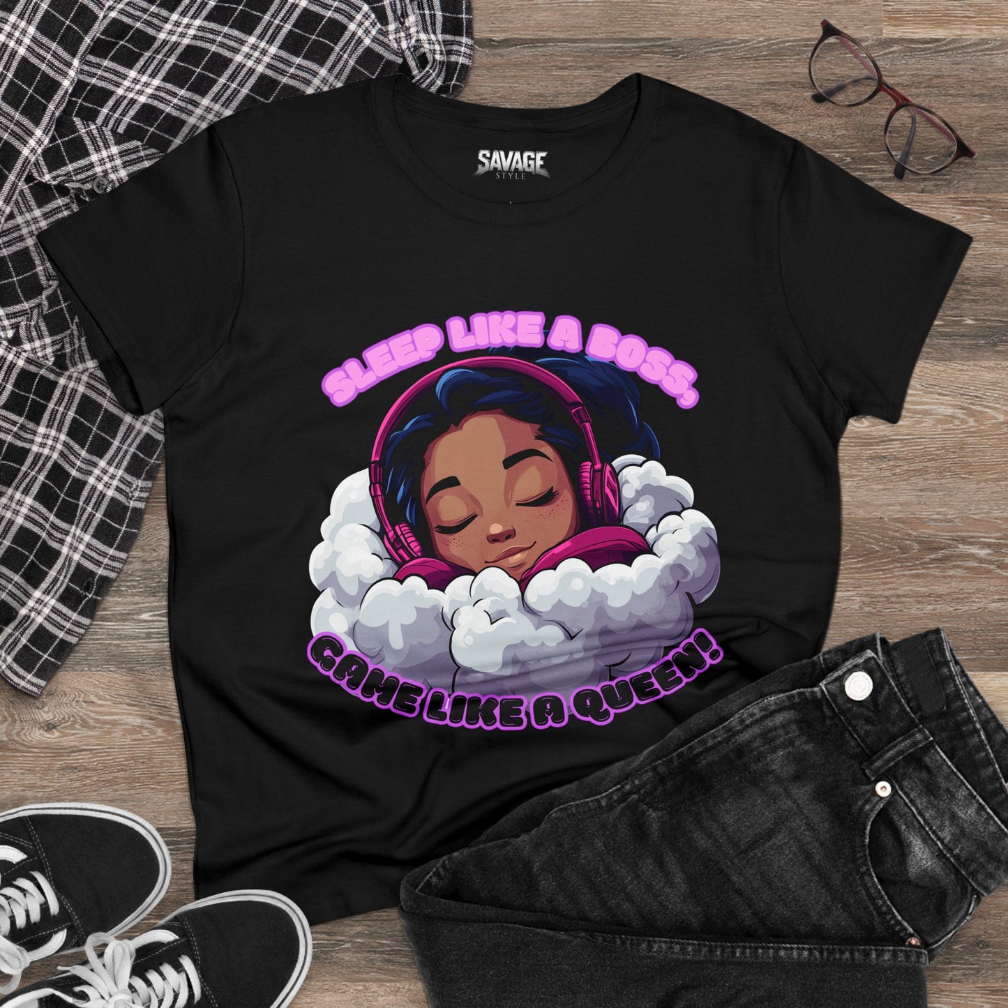 Gamer Queen Women's Tee - Sleep Like a Boss, Game Like a Queen