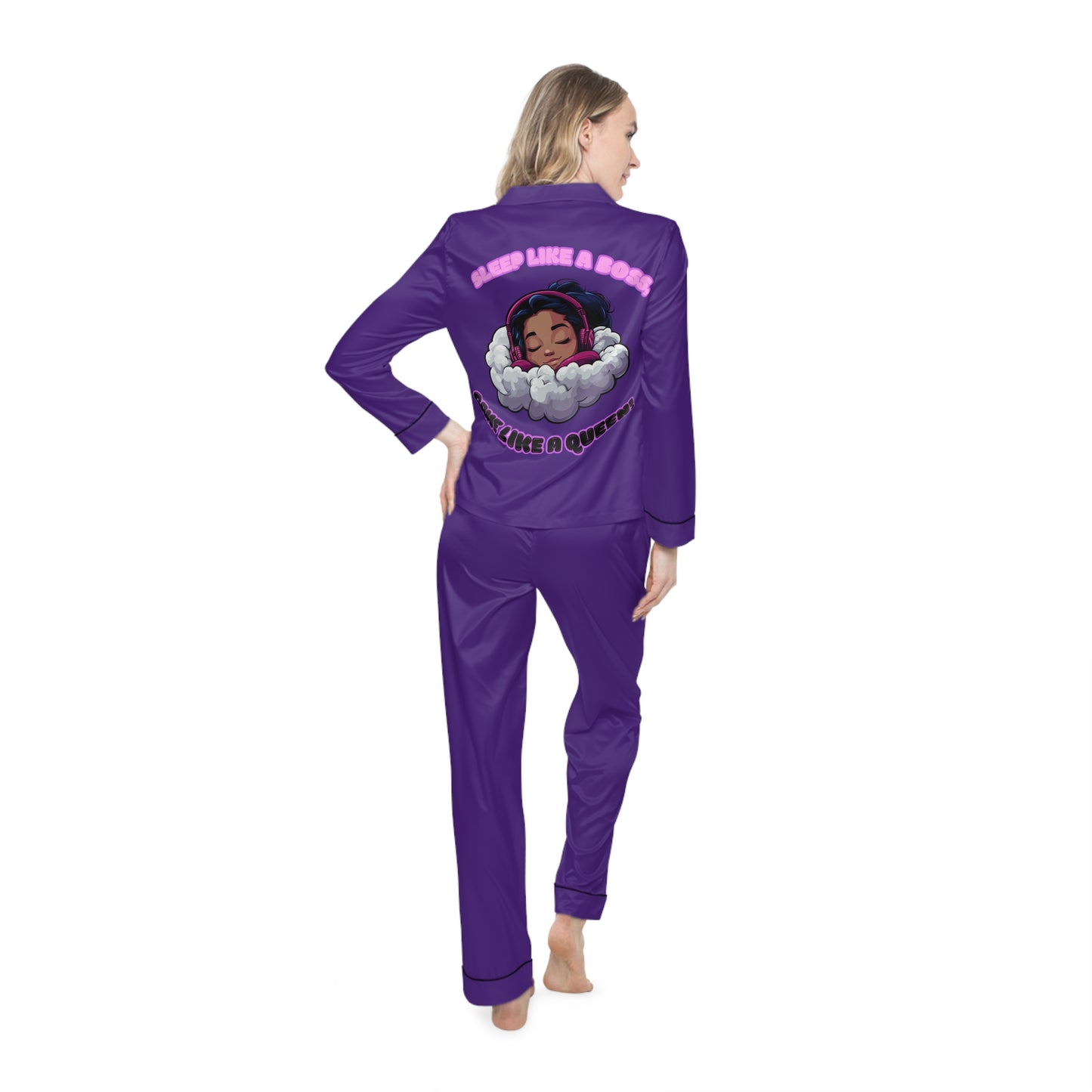 Women's Satin Pajama Set - Sleep Like a Boss...