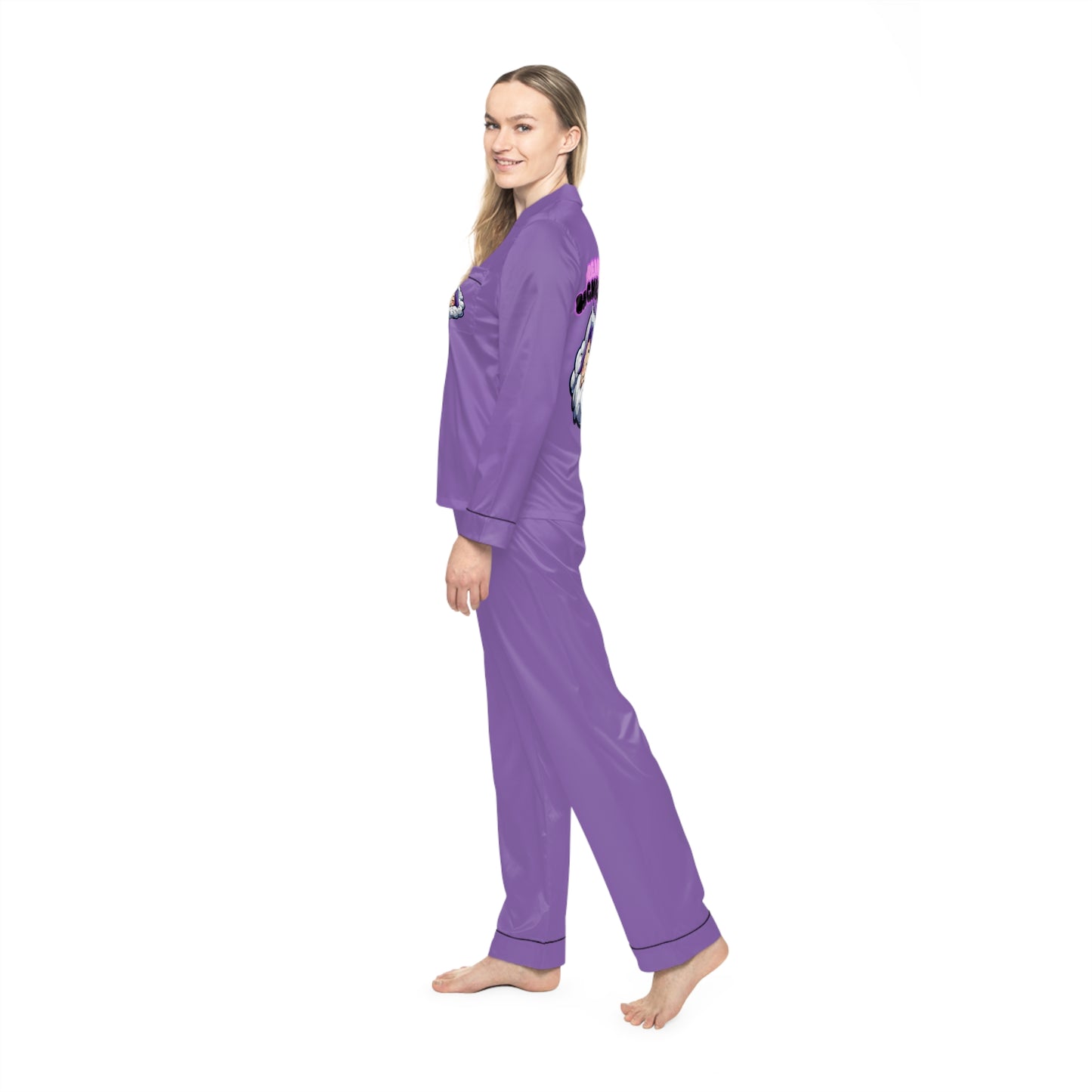 Women's Satin Pajama Set - Dreaming of High Scores