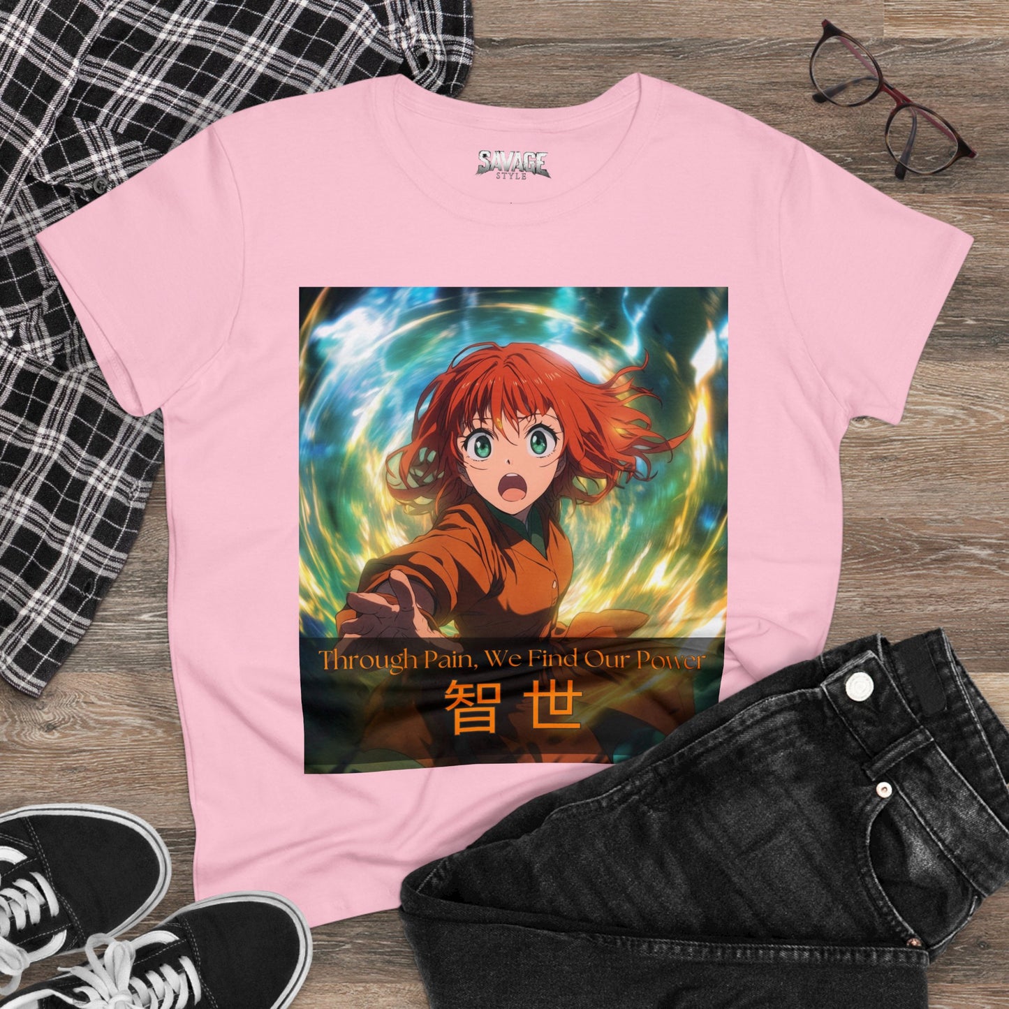 Through Pain, We Find Our Power 智 世- Anime Women's Tee