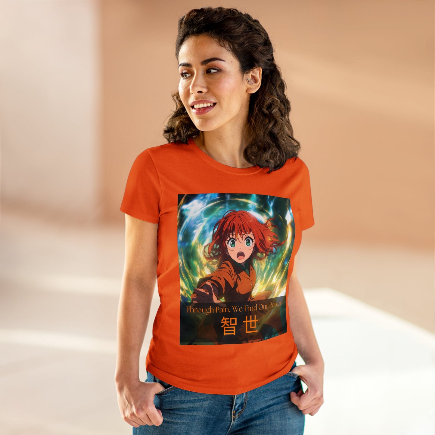 Through Pain, We Find Our Power 智 世- Anime Women's Tee
