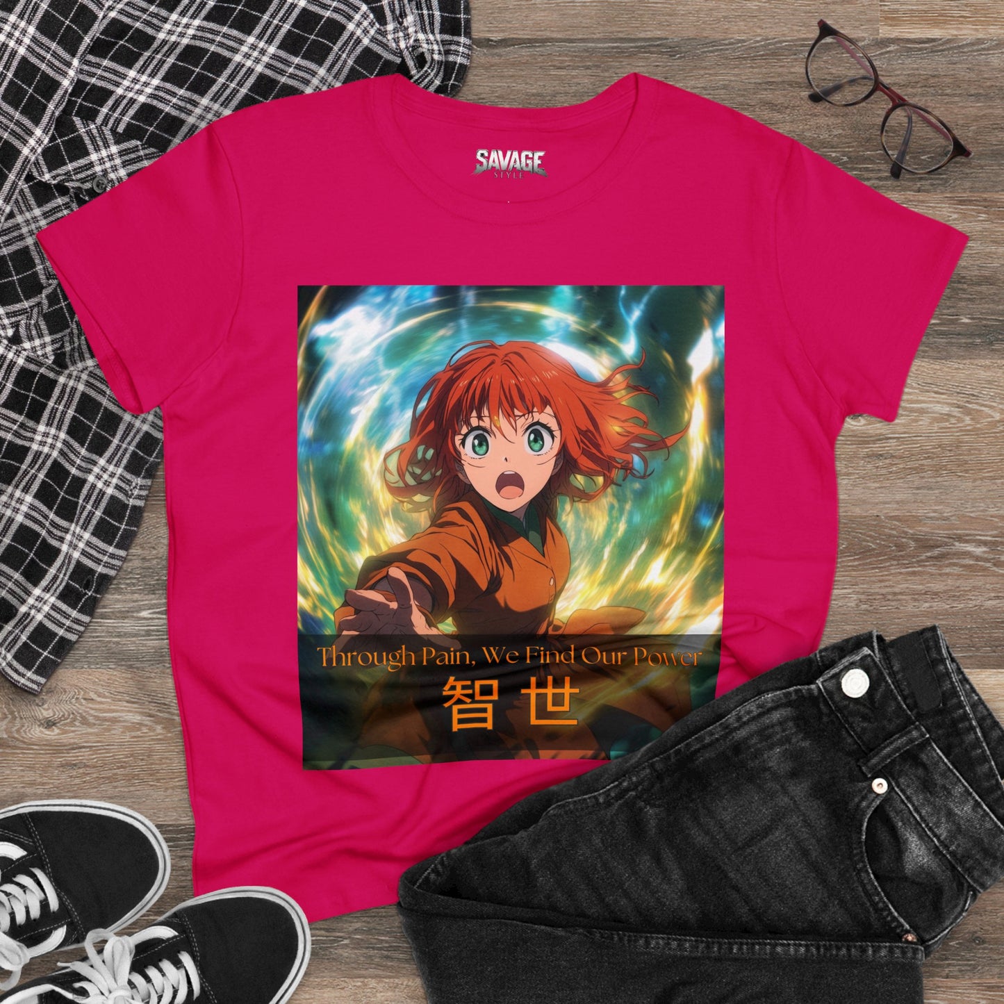 Through Pain, We Find Our Power 智 世- Anime Women's Tee