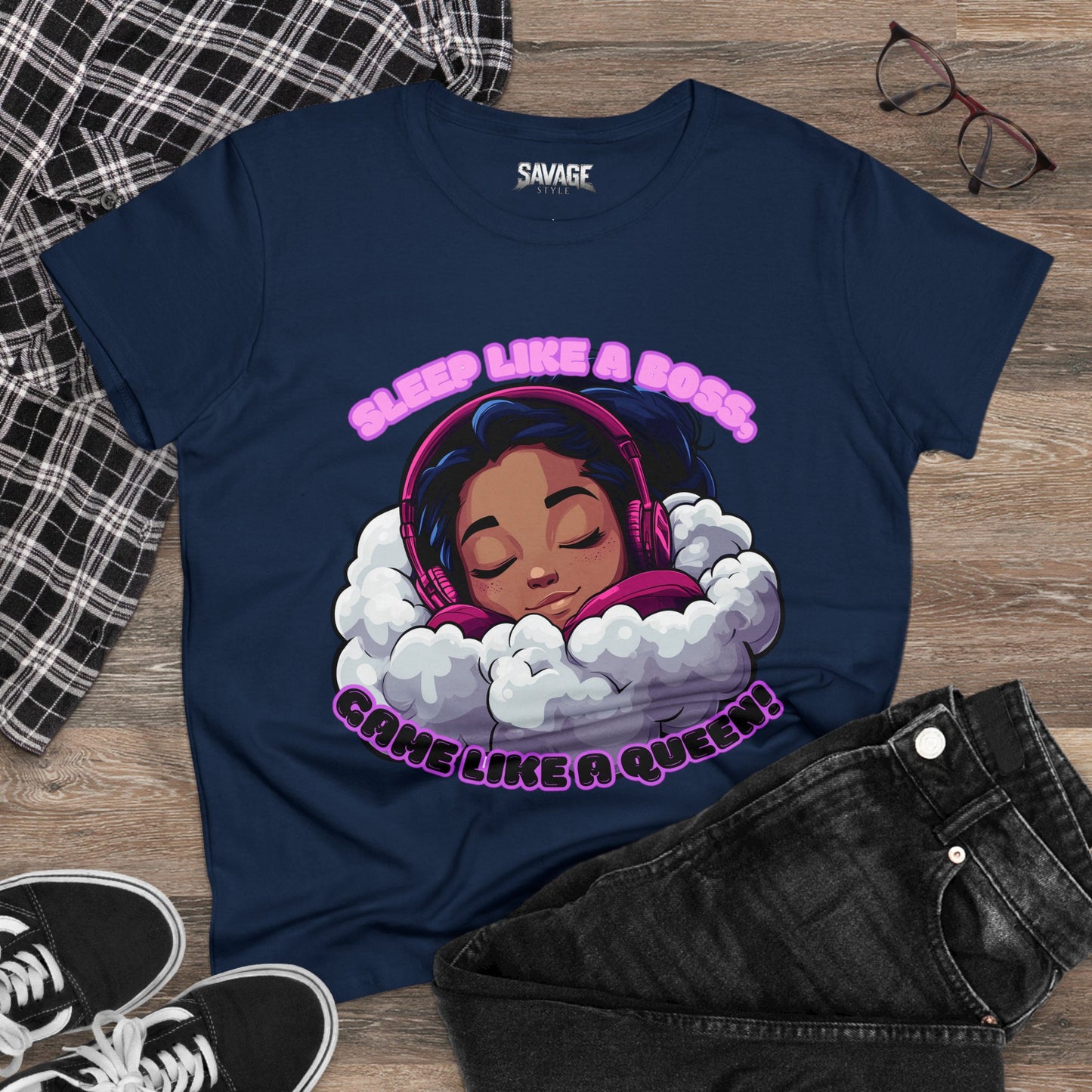 Gamer Queen Women's Tee - Sleep Like a Boss, Game Like a Queen
