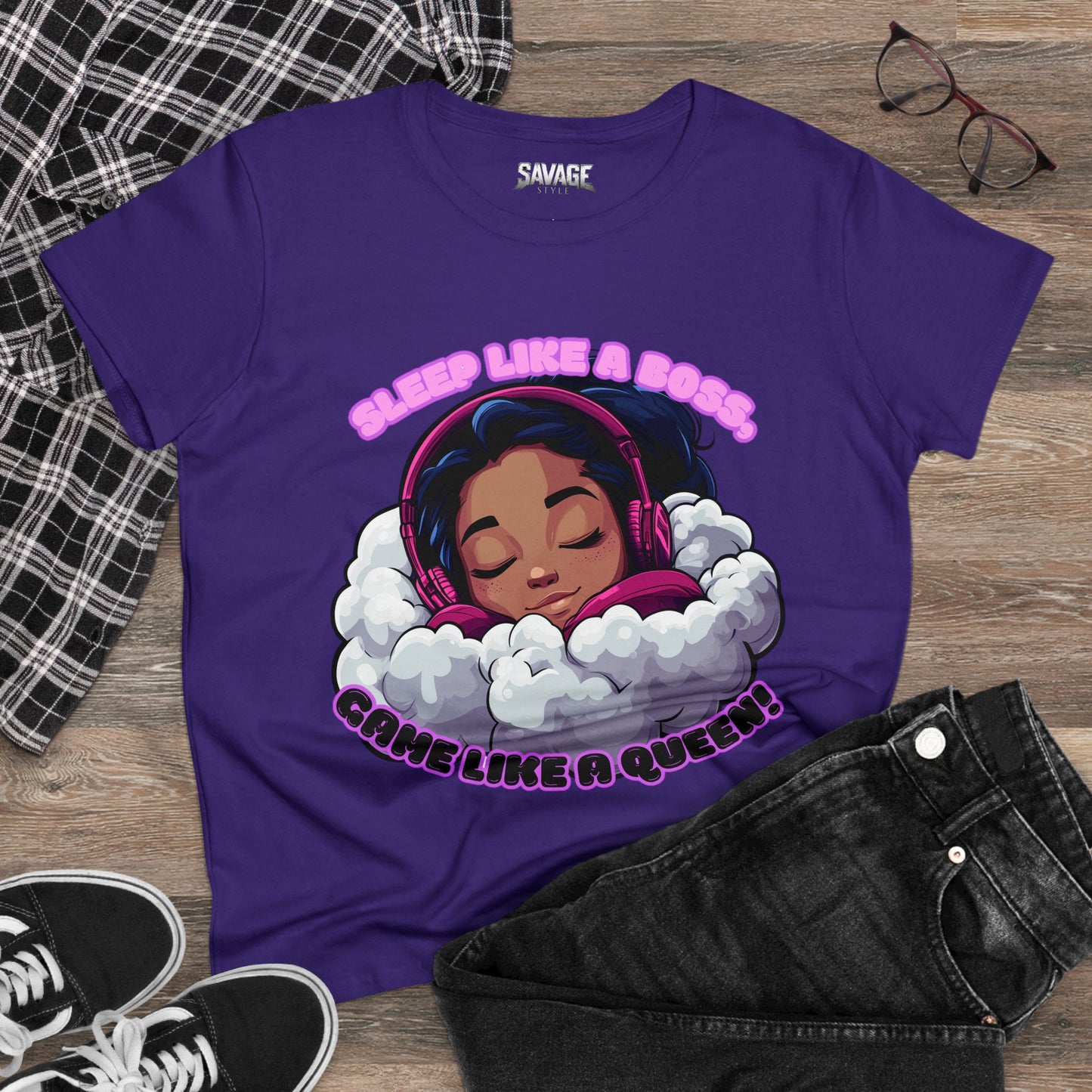 Gamer Queen Women's Tee - Sleep Like a Boss, Game Like a Queen