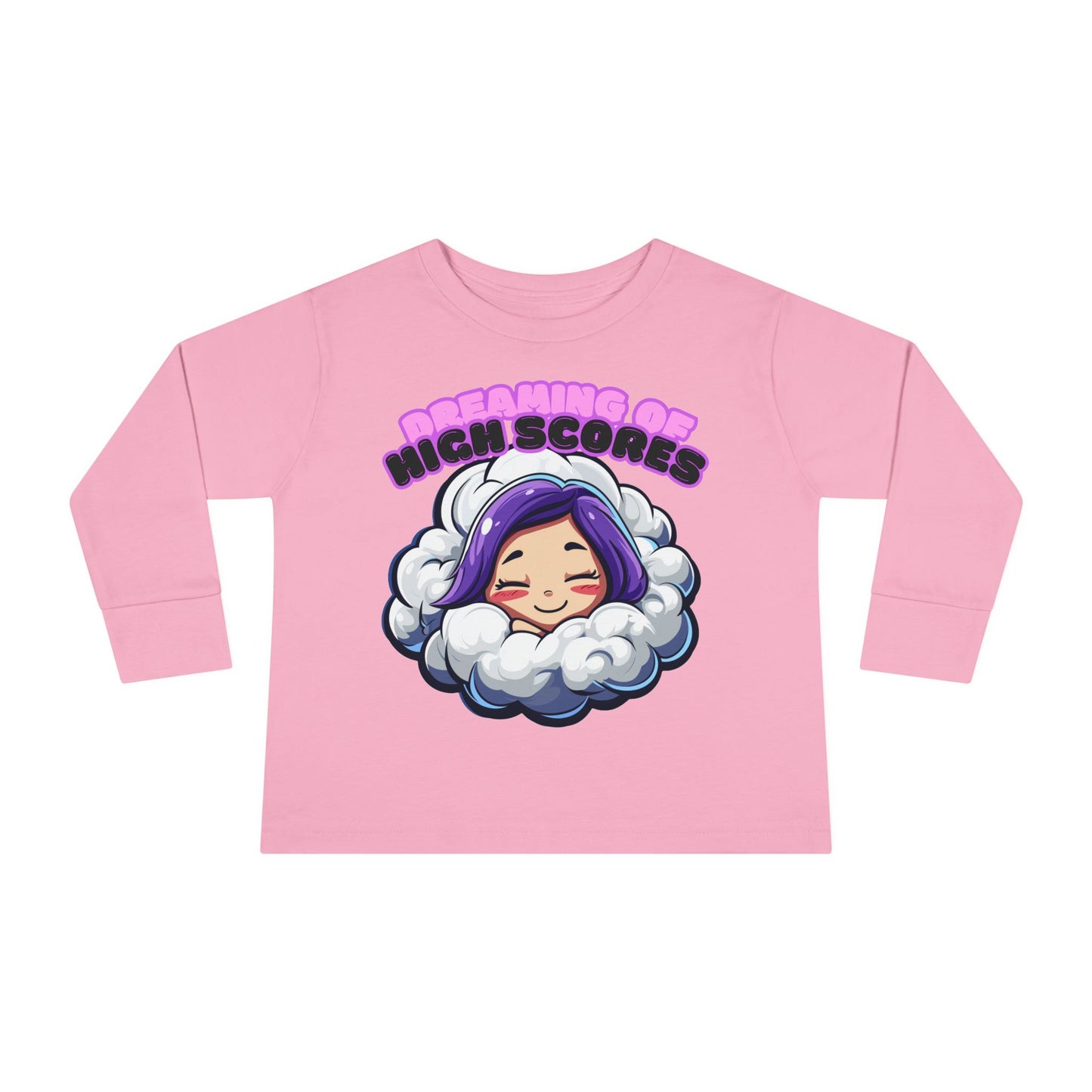 Sleepy Savage Anime Toddler Girl Long Sleeve Tee