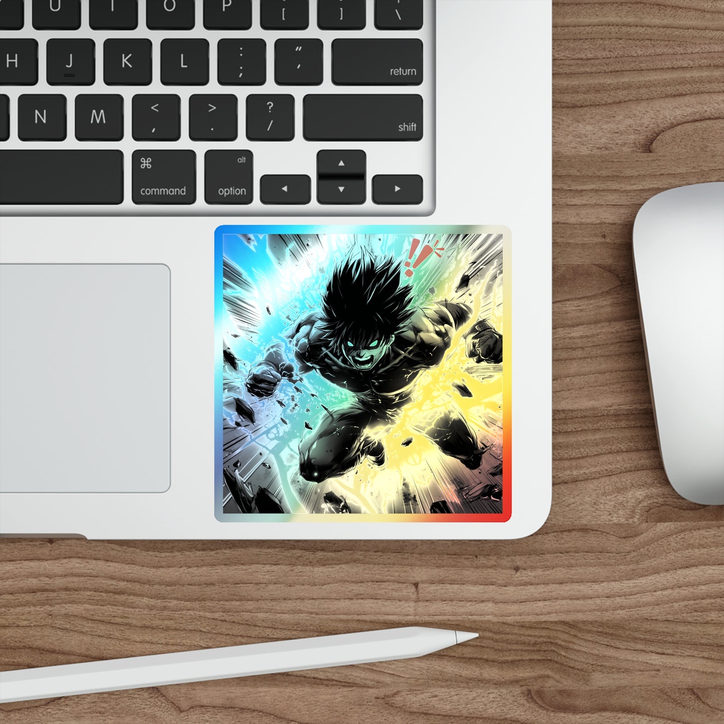 Anime Power Holographic Sticker