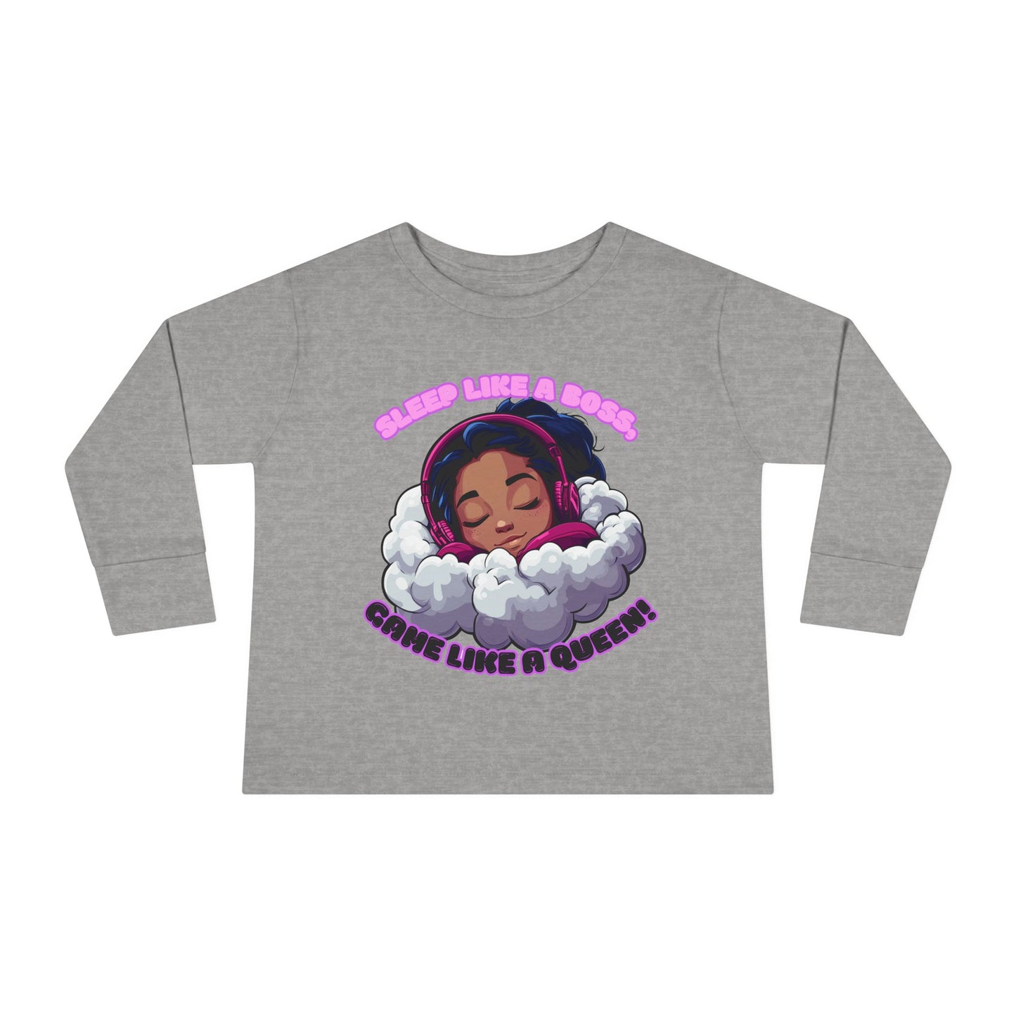 Sleepy Savage Gamer Toddler Girl Long Sleeve Tee