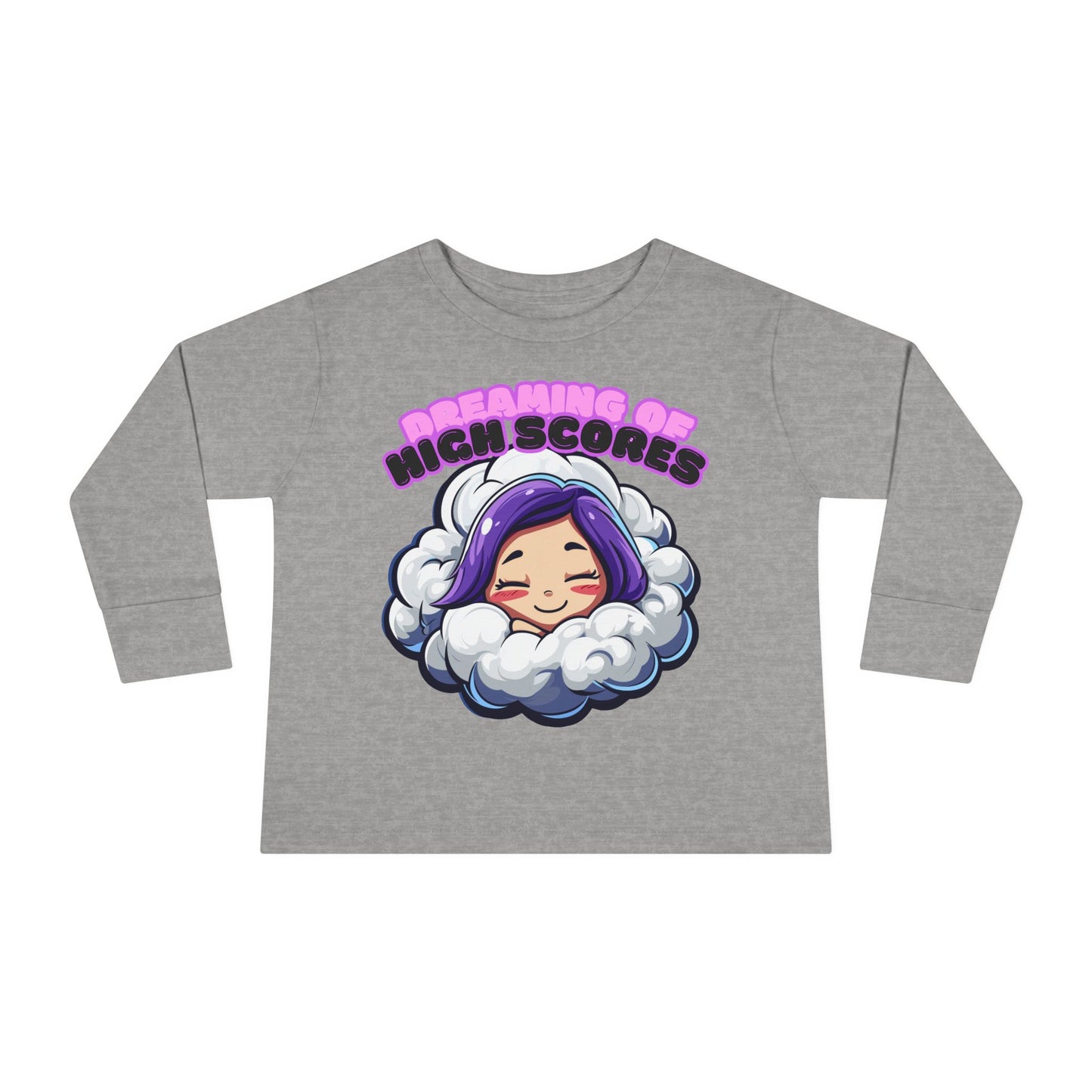 Sleepy Savage Anime Toddler Girl Long Sleeve Tee