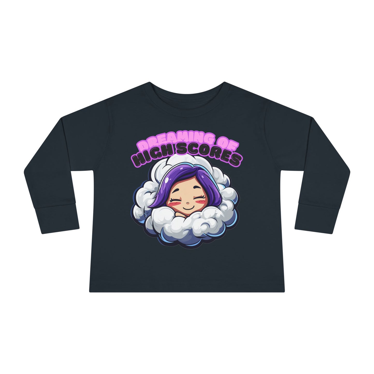 Sleepy Savage Anime Toddler Girl Long Sleeve Tee