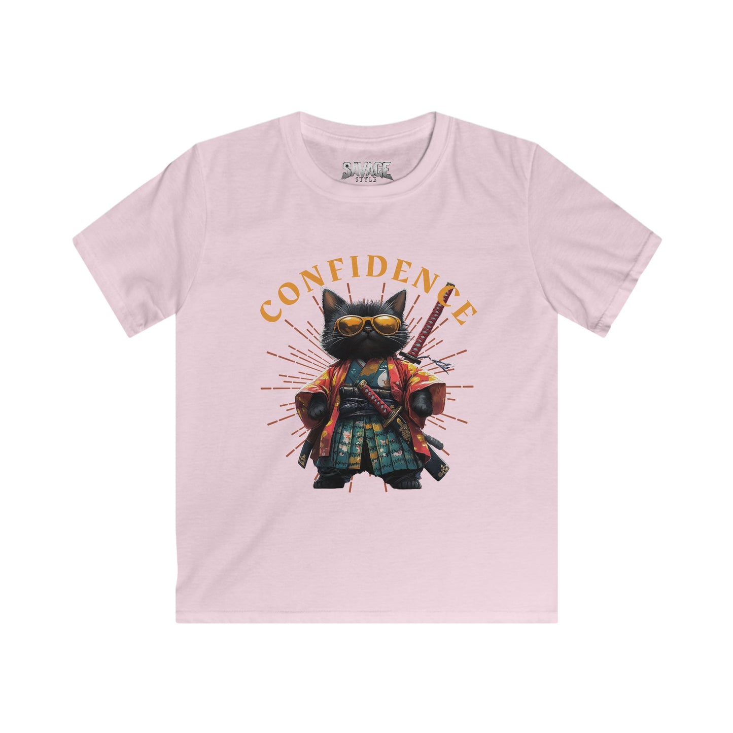 Confident Cat Kids Tee - Cute Comfort for Little Ones