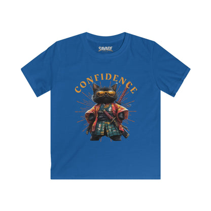 Confident Cat Kids Tee - Cute Comfort for Little Ones