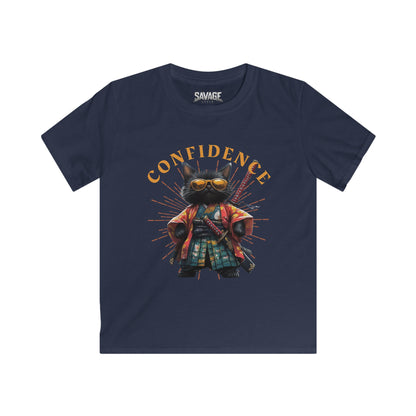 Confident Cat Kids Tee - Cute Comfort for Little Ones