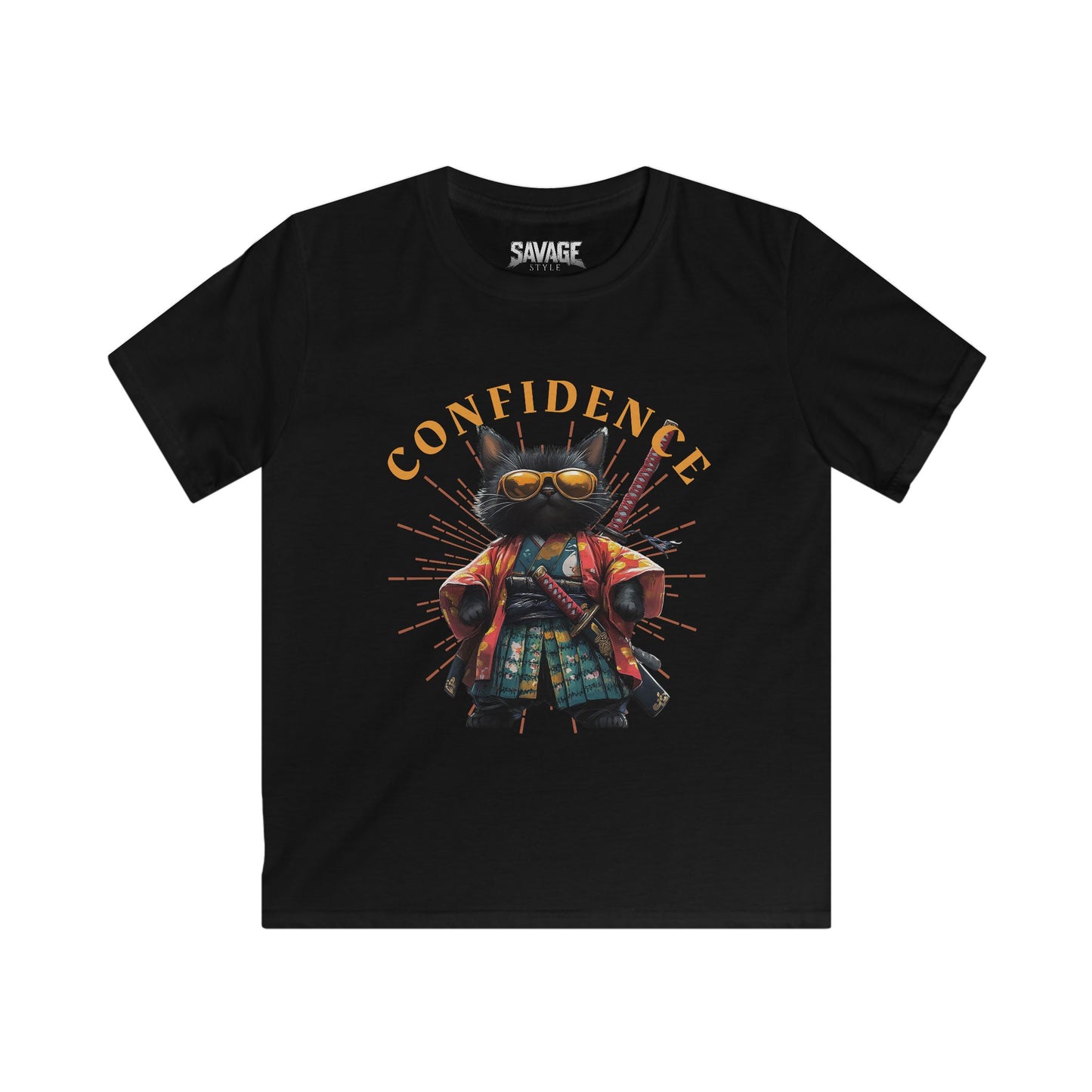 Confident Cat Kids Tee - Cute Comfort for Little Ones