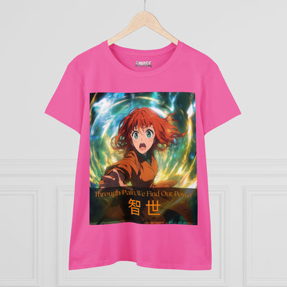 Through Pain, We Find Our Power 智 世- Anime Women's Tee