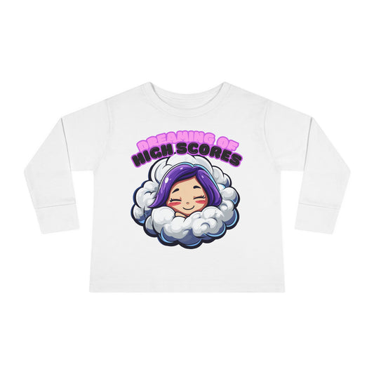 Sleepy Savage Anime Toddler Girl Long Sleeve Tee