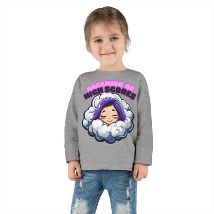 Sleepy Savage Anime Toddler Girl Long Sleeve Tee