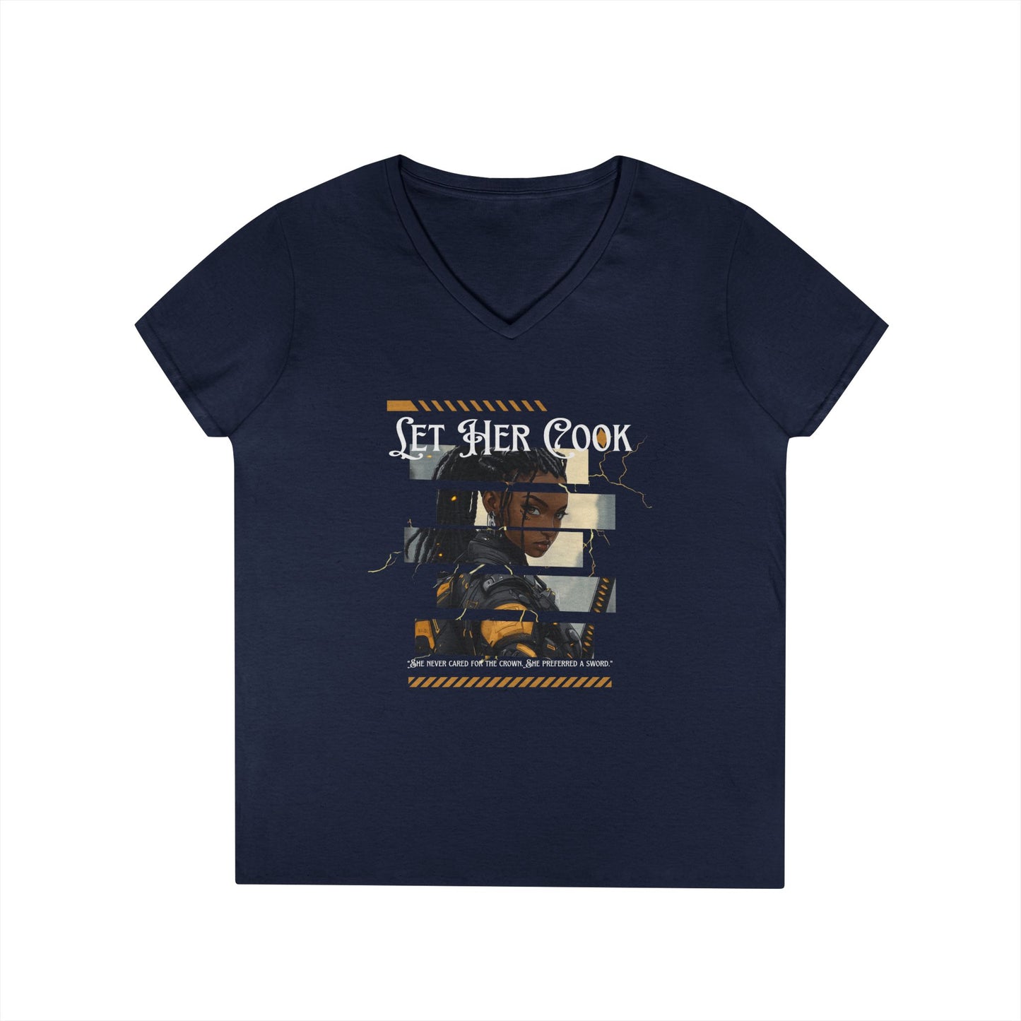 Let Her Cook - Women's V-Neck Tee