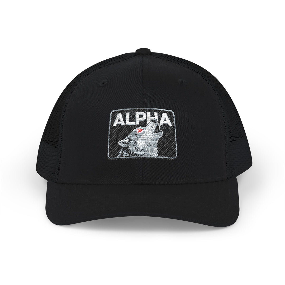 ALPHA Wolf Embroidered Snapback Trucker Cap