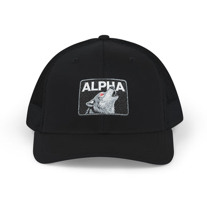 ALPHA Wolf Embroidered Snapback Trucker Cap