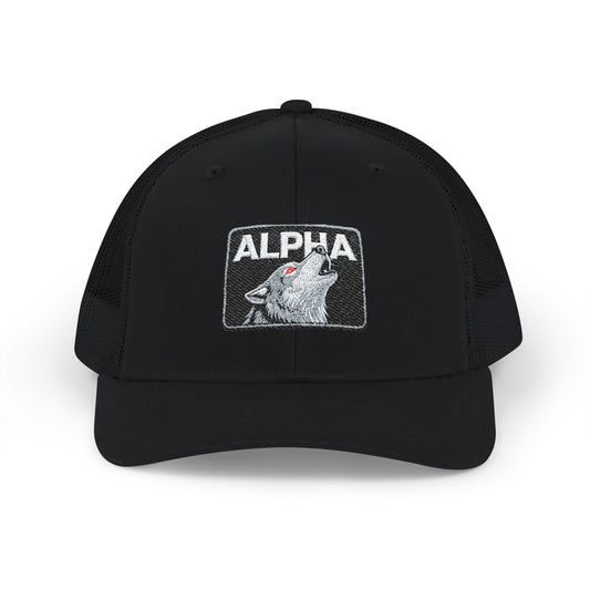 ALPHA Wolf Embroidered Snapback Trucker Cap