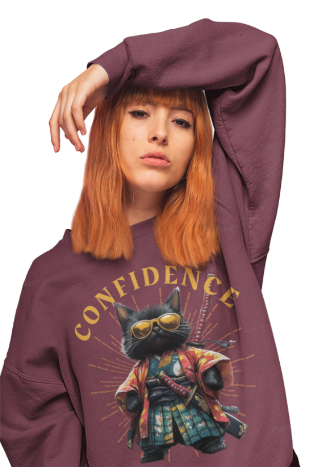 Confident Cat Youth Crewneck Sweatshirt