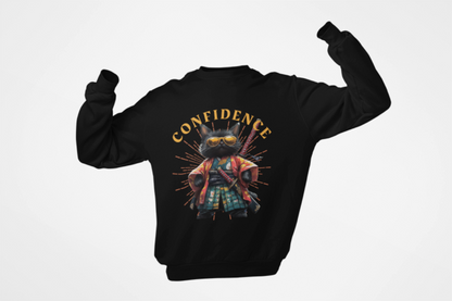 Confident Cat Youth Crewneck Sweatshirt