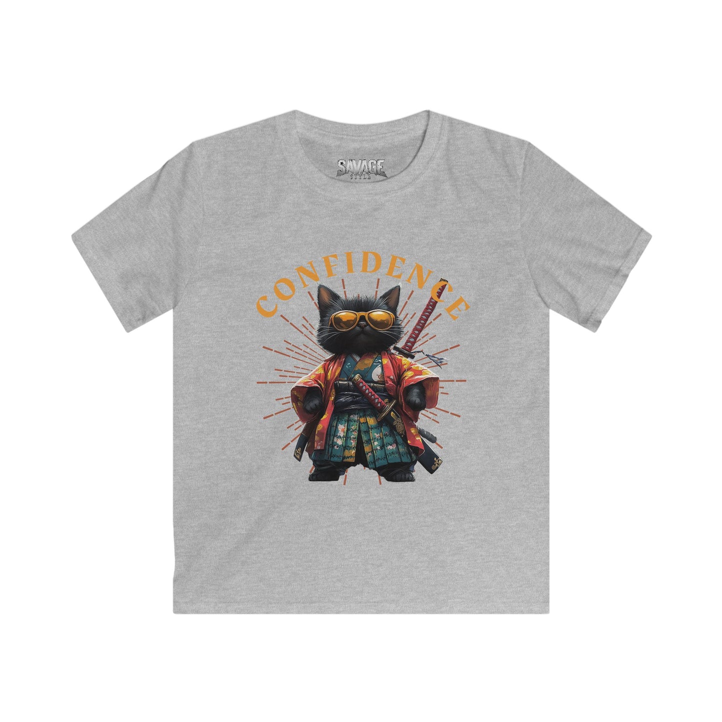 Confident Cat Kids Tee - Cute Comfort for Little Ones