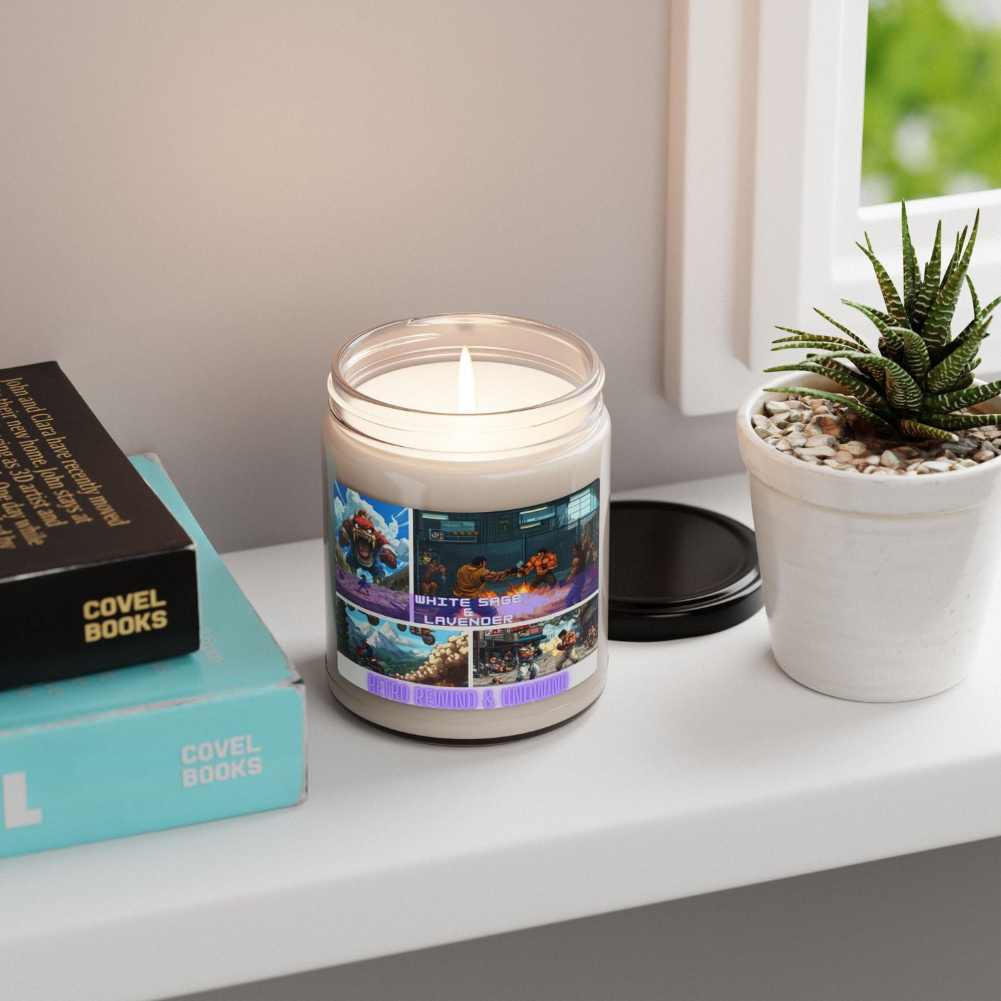 Retro Rewind & Unwind - White Sage & Lavender scented candle