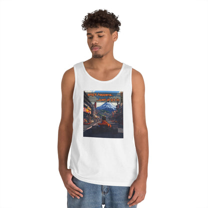 Anime Race Car Unisex Heavy Cotton Tank Top - Shift Happens, Just Drift It