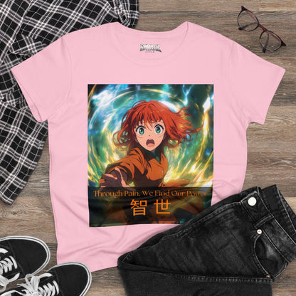 Through Pain, We Find Our Power 智 世- Anime Women's Tee