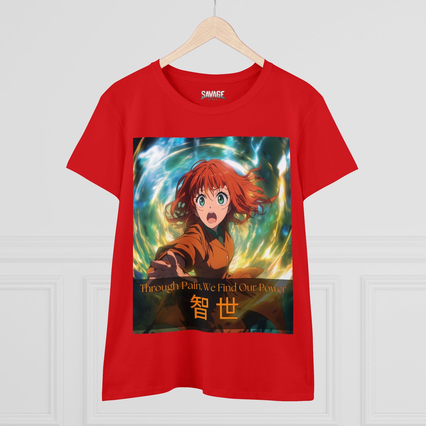 Through Pain, We Find Our Power 智 世- Anime Women's Tee