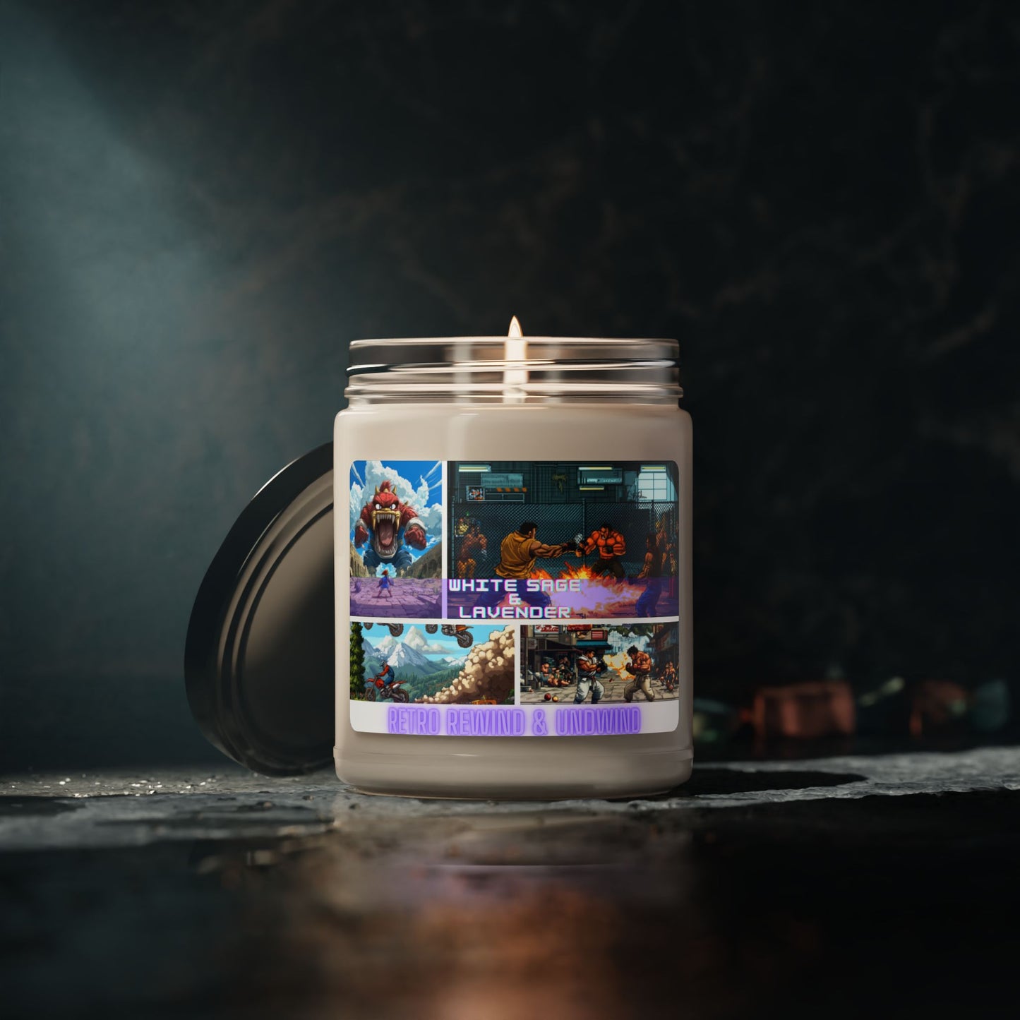 Retro Rewind & Unwind - White Sage & Lavender scented candle