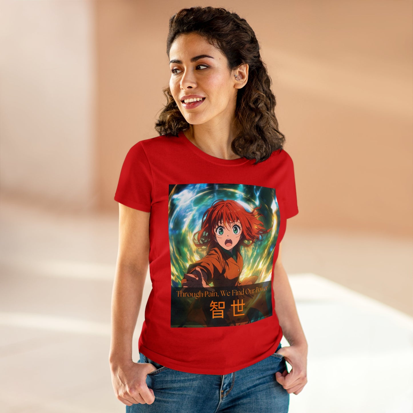 Through Pain, We Find Our Power 智 世- Anime Women's Tee