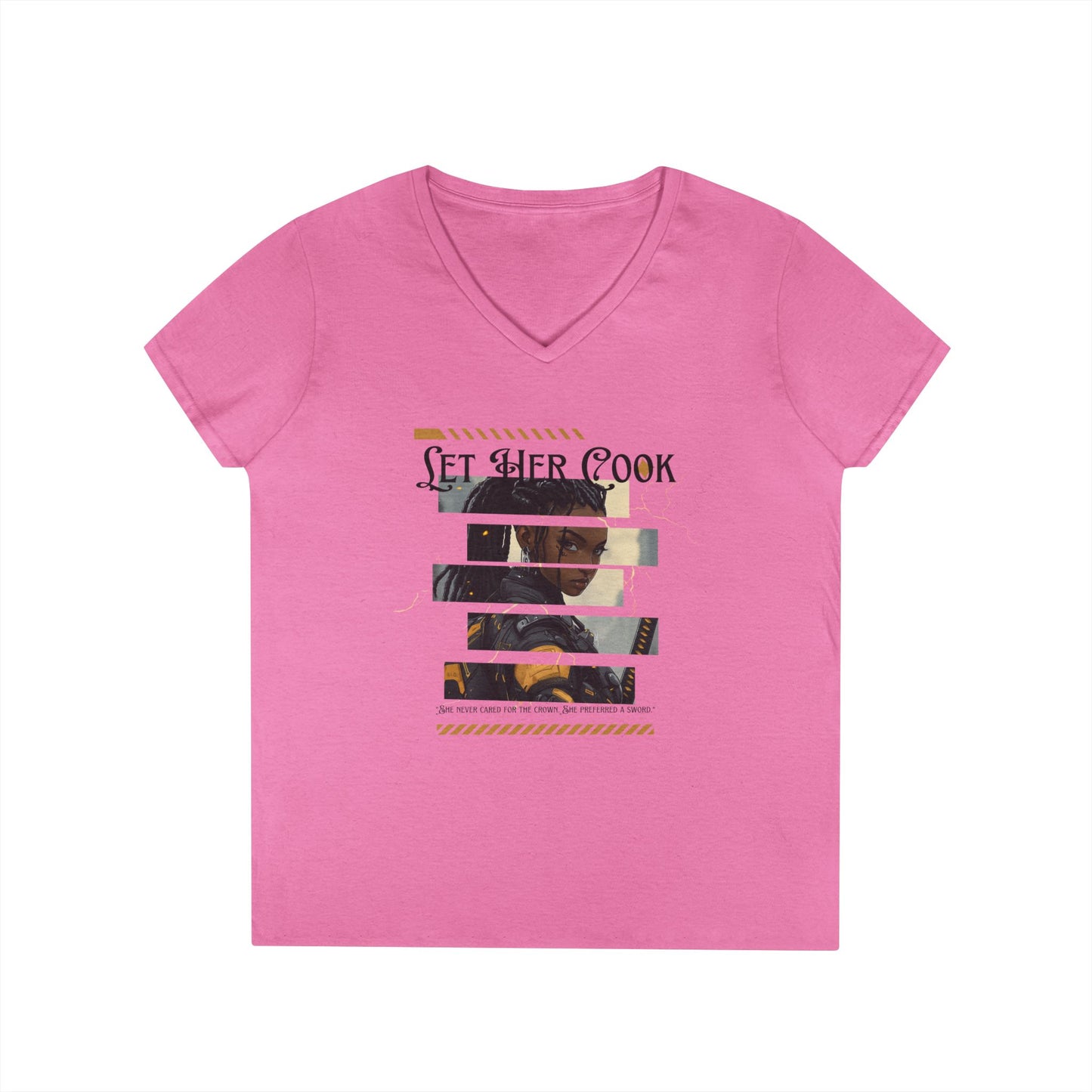 Let Her Cook - Women's V-Neck Tee