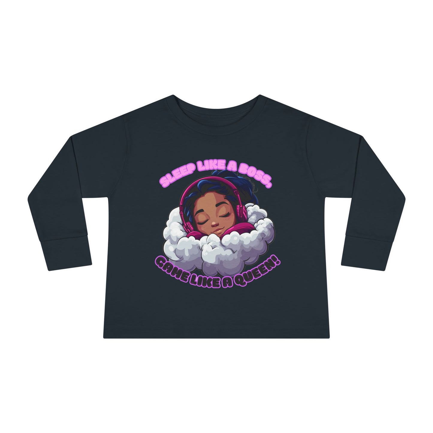 Sleepy Savage Gamer Toddler Girl Long Sleeve Tee