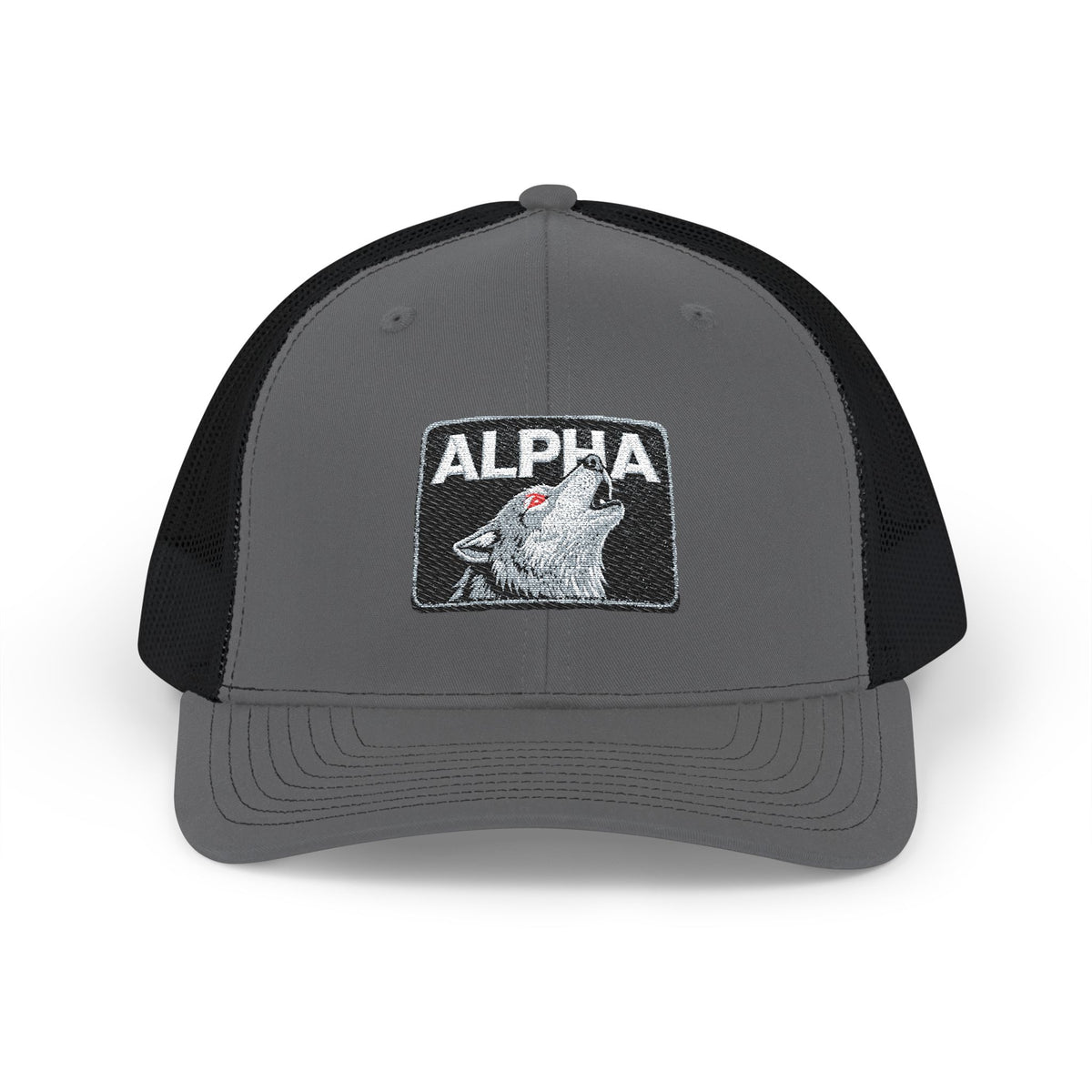 ALPHA Wolf Embroidered Snapback Trucker Cap
