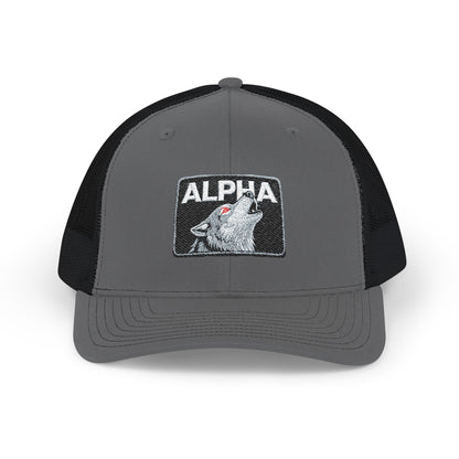ALPHA Wolf Embroidered Snapback Trucker Cap