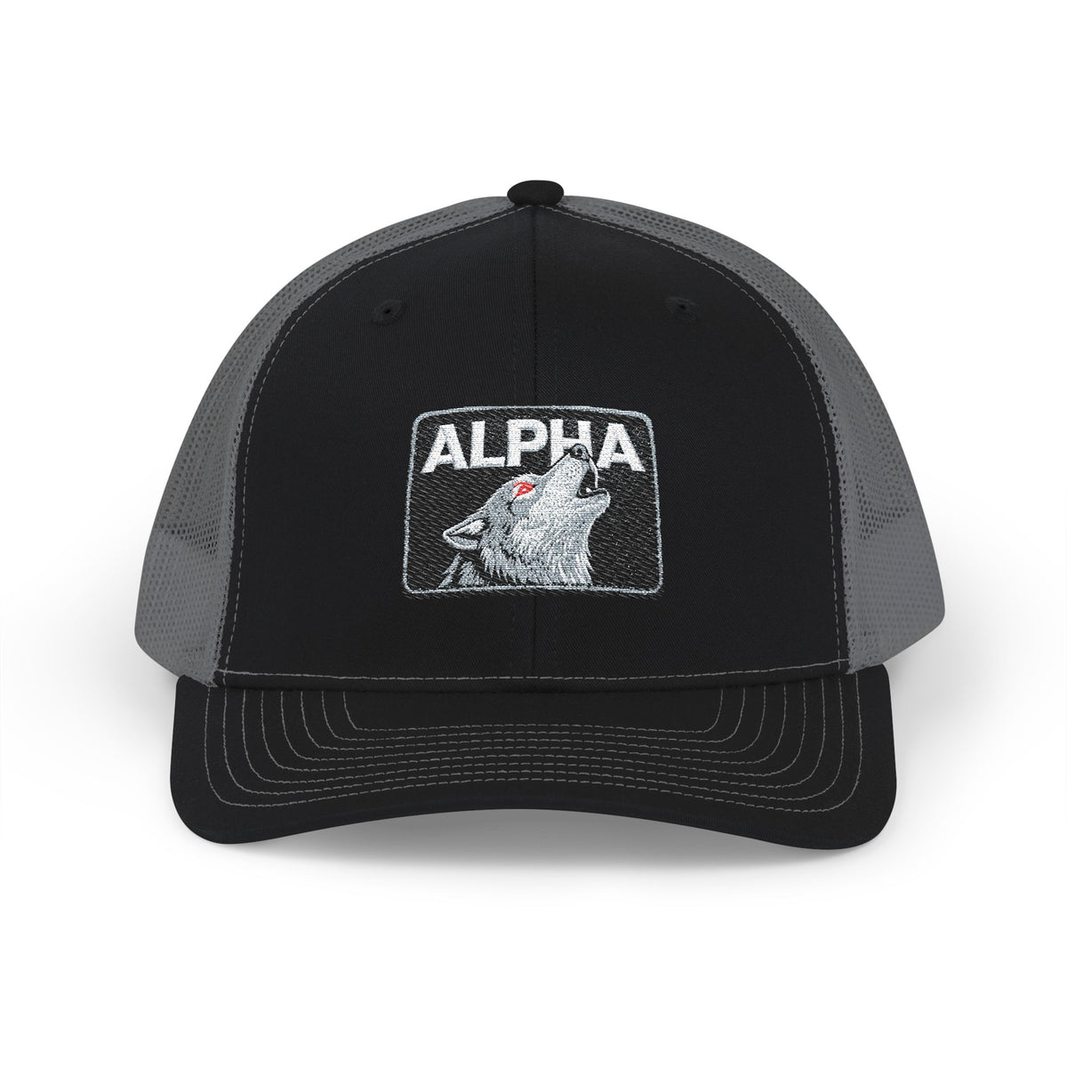 ALPHA Wolf Embroidered Snapback Trucker Cap