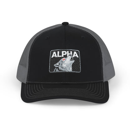 ALPHA Wolf Embroidered Snapback Trucker Cap