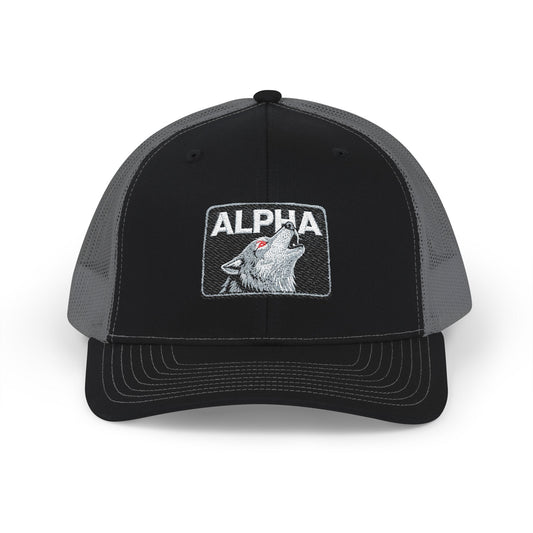 ALPHA Wolf Embroidered Snapback Trucker Cap