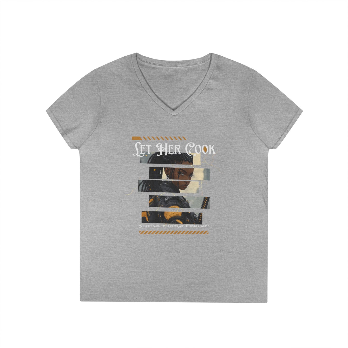Let Her Cook - Women's V-Neck Tee