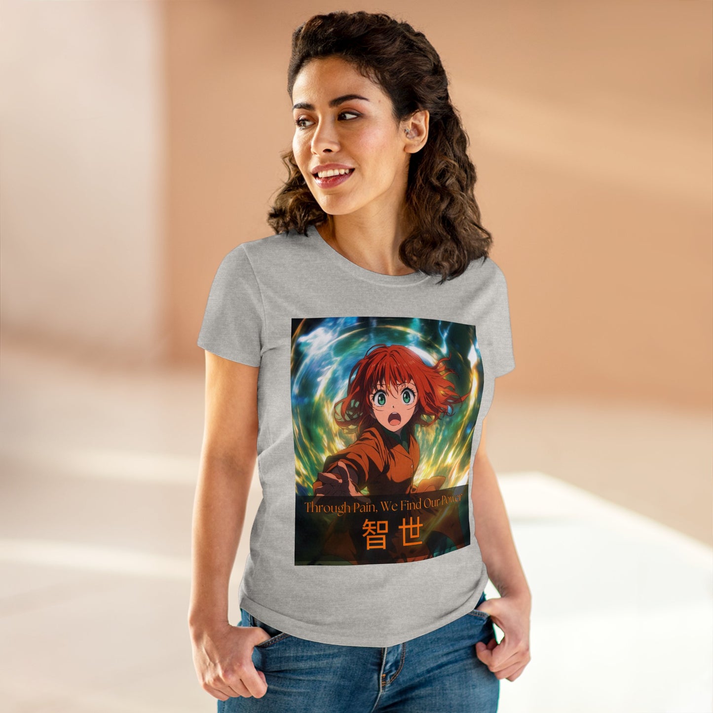 Through Pain, We Find Our Power 智 世- Anime Women's Tee