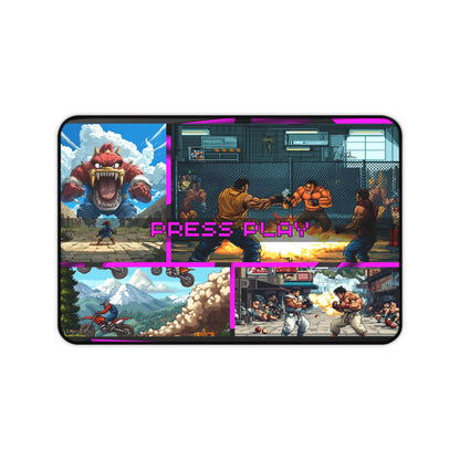 Retro Rewind Nostalgic Video Game Desk Mat - Hot Pink