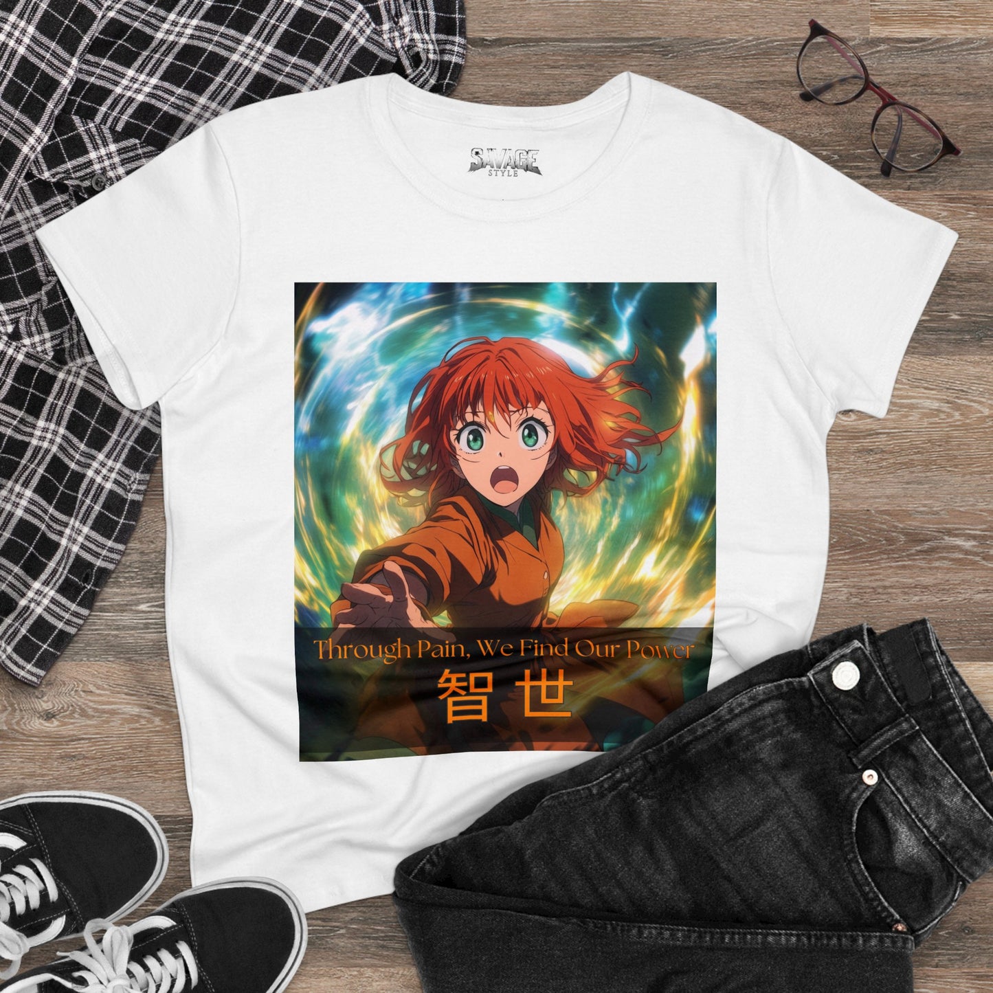 Through Pain, We Find Our Power 智 世- Anime Women's Tee