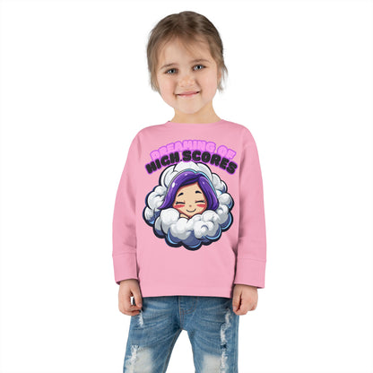 Sleepy Savage Anime Toddler Girl Long Sleeve Tee