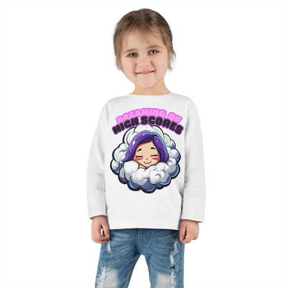 Sleepy Savage Anime Toddler Girl Long Sleeve Tee